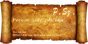 Percze Szörénke névjegykártya